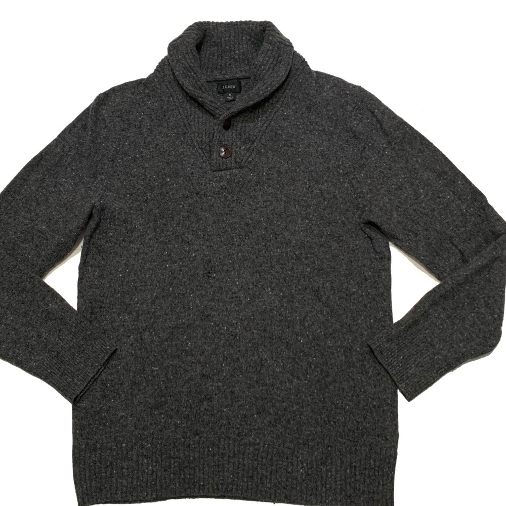 J Crew Gray Shawl Collar Men's Sweater